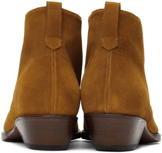 4SDESIGNS Tan Suede Western Boots