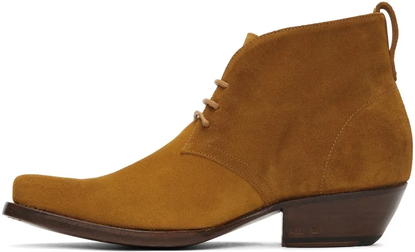 4SDESIGNS Tan Suede Western Boots