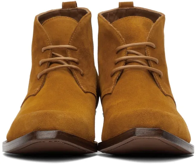 4SDESIGNS Tan Suede Western Boots