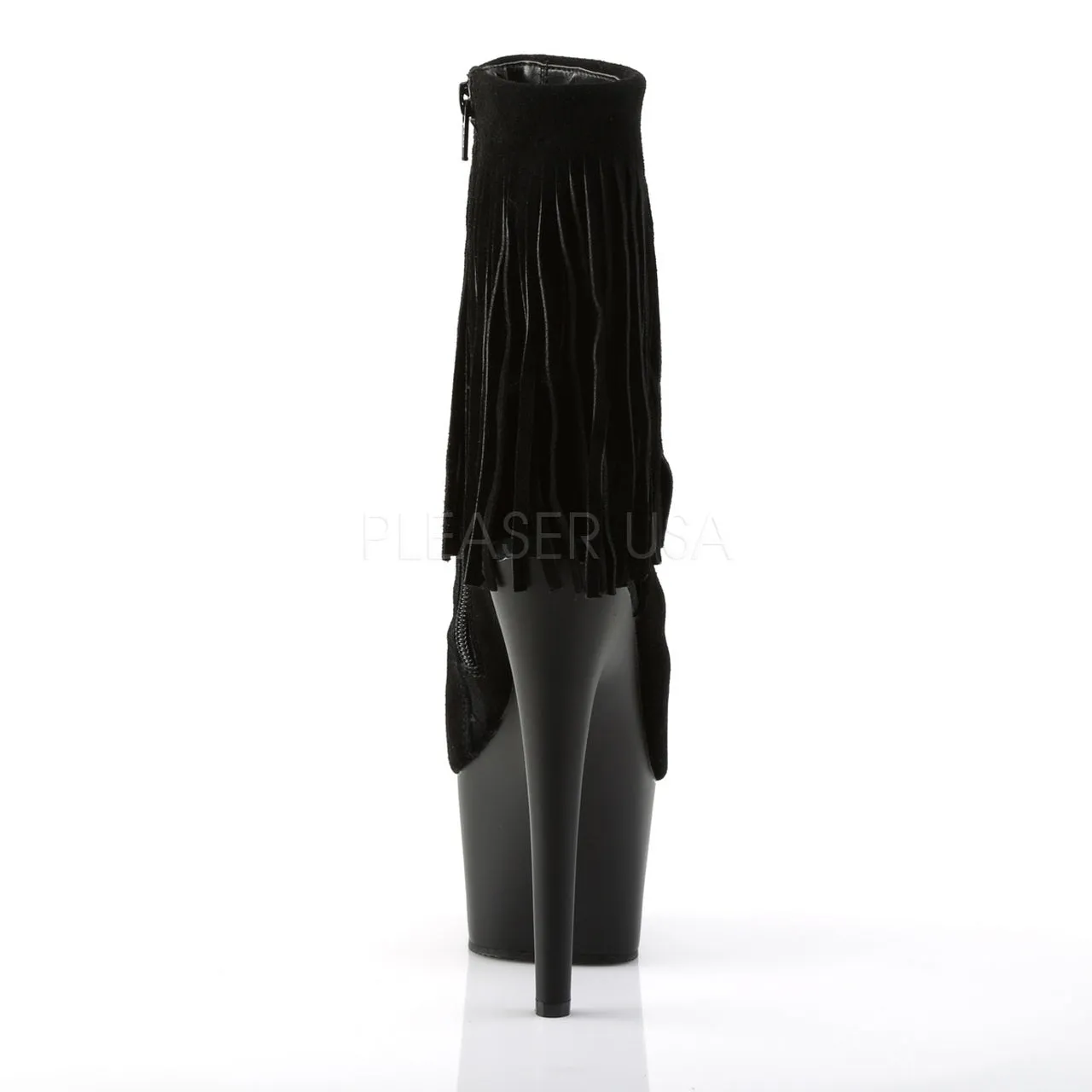 7" Heel Black Open Toe-Heel Ankle Boot*