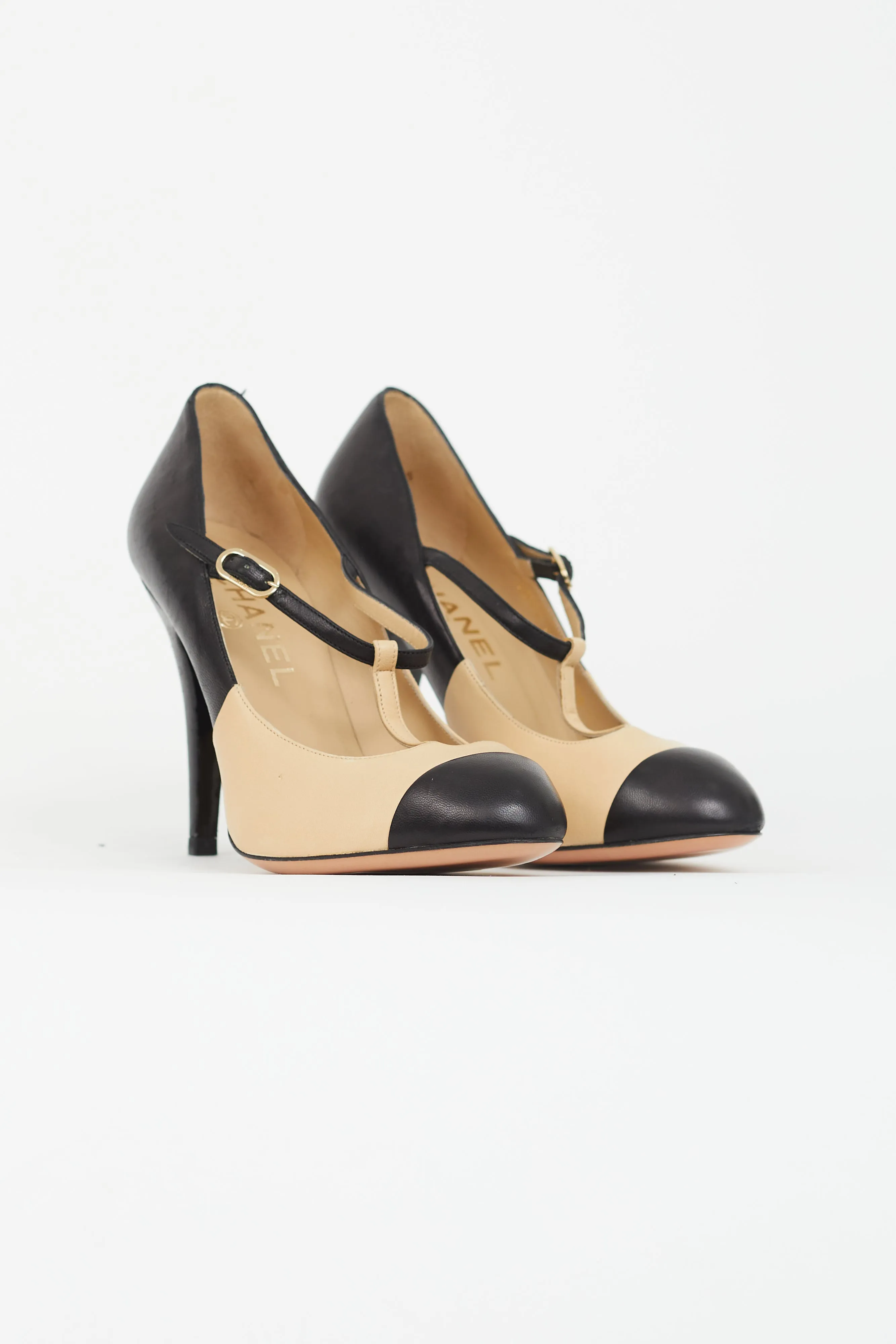 Black & Beige Mary Jane Heel
