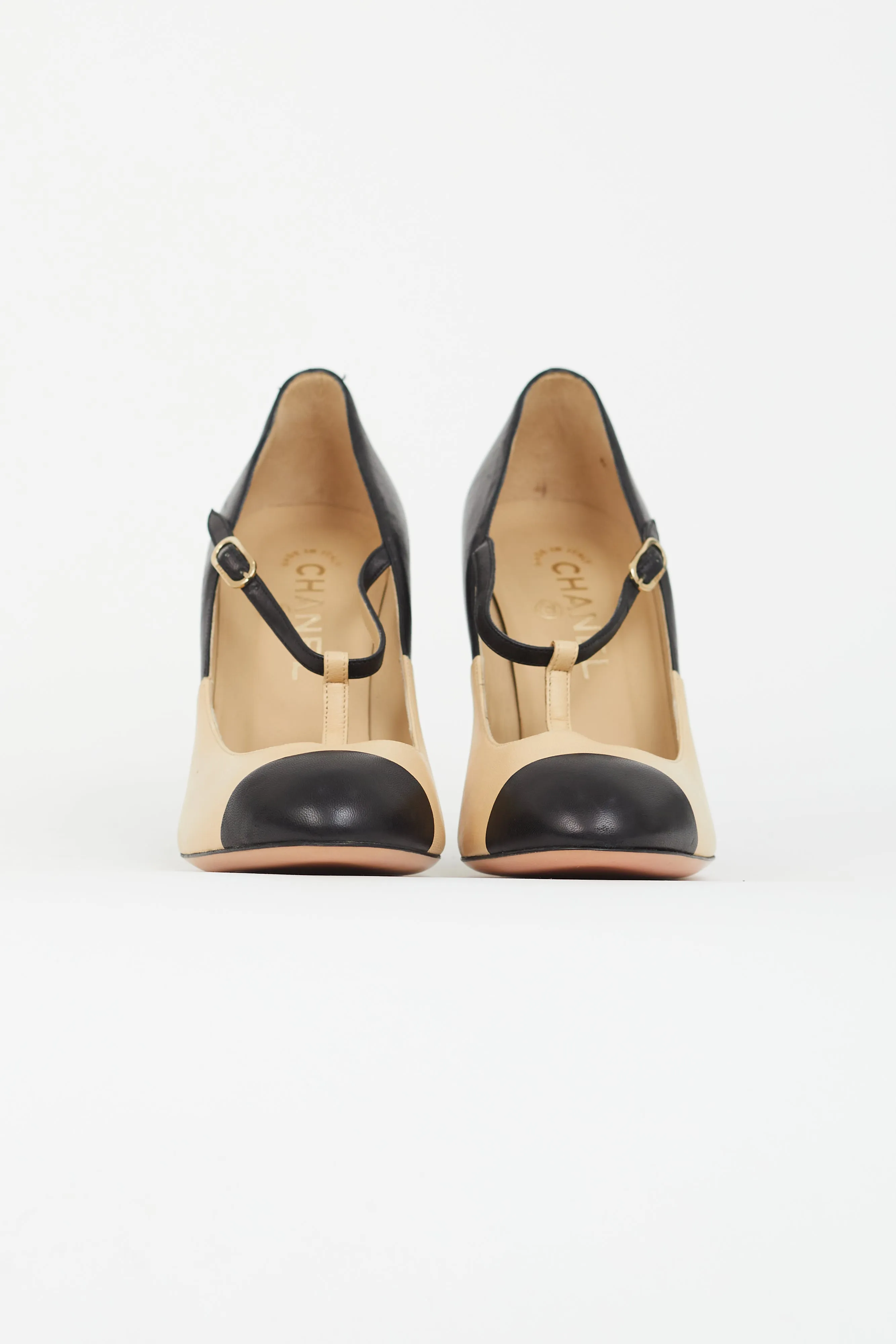 Black & Beige Mary Jane Heel