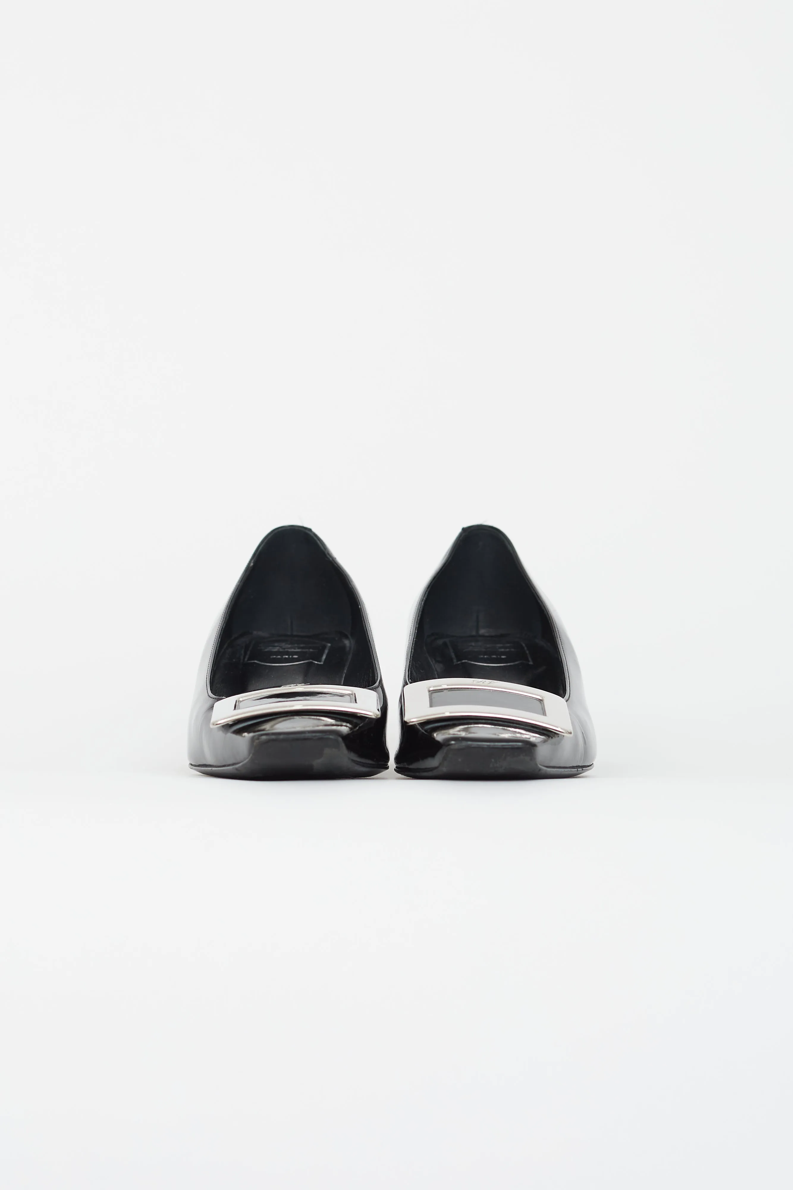 Black & Silver Patent Belle Vivier Heel