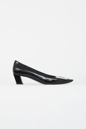 Black & Silver Patent Belle Vivier Heel