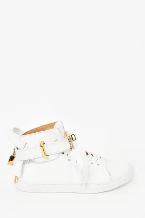 Buscemi White Leather Lock Detail High Top Sneakers Size 35