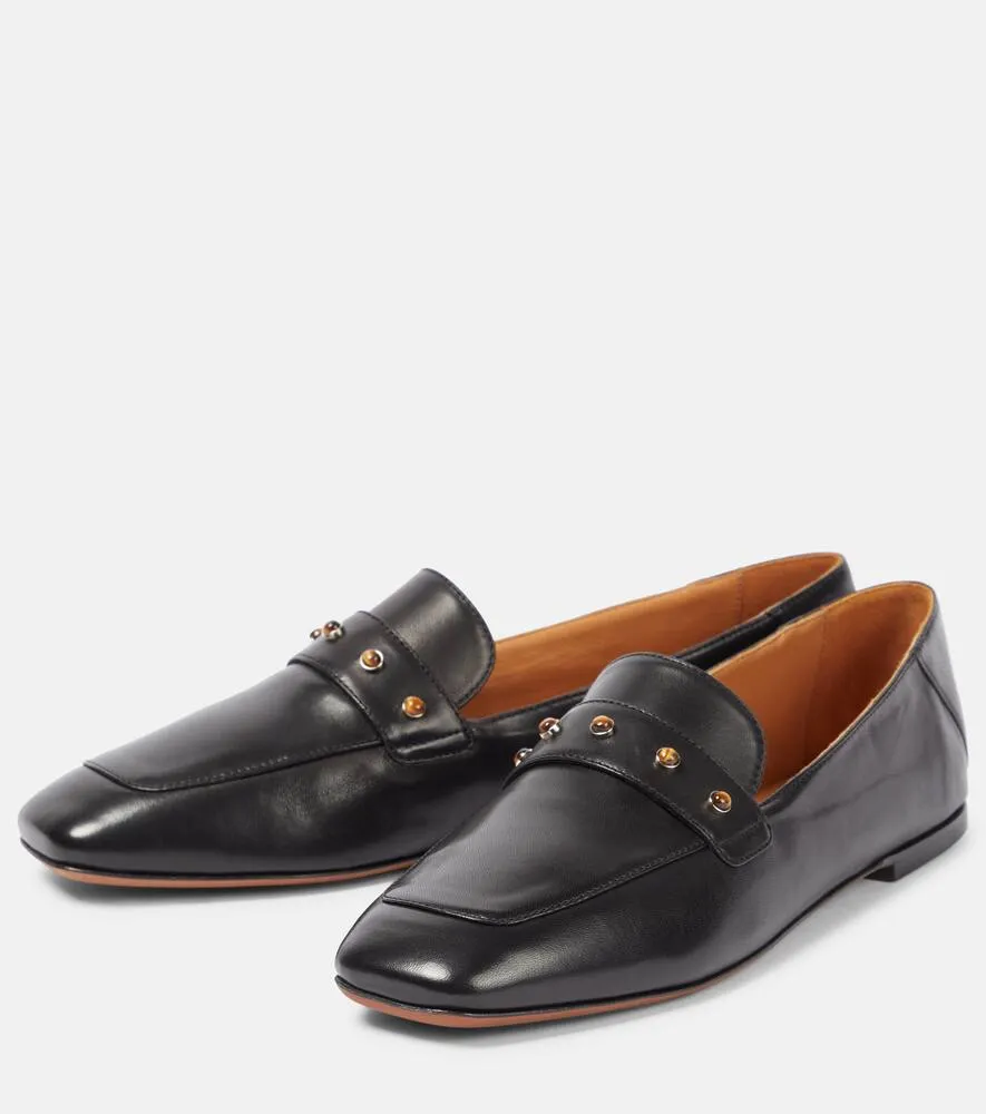 Chloe Aurna embellished leather loafers