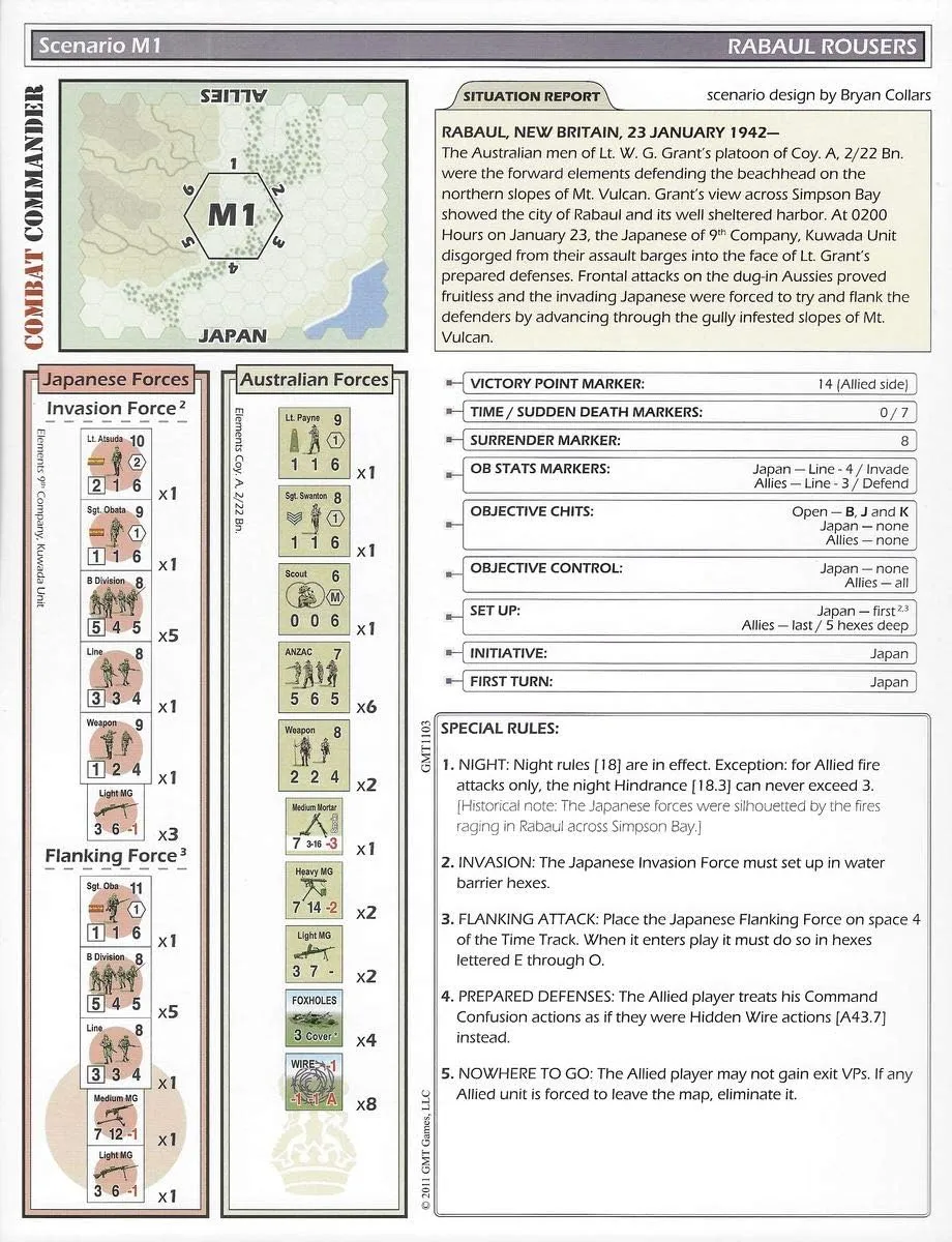 Combat Commander New Guinea Battle Pack # 4 GMT Games 1103-19