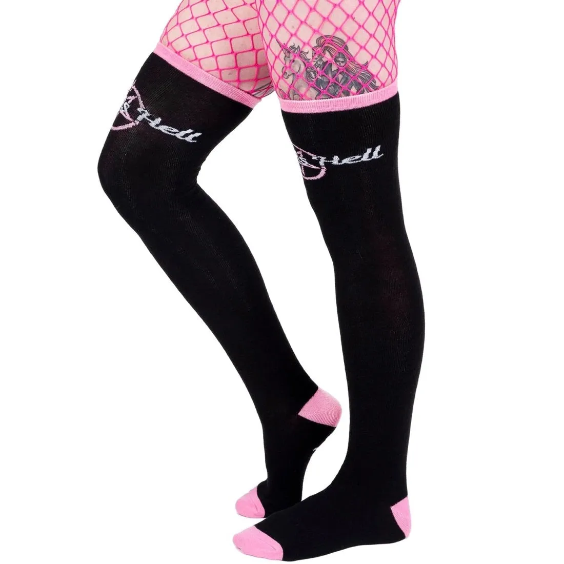 Cute As Hell Pentagrams Thigh High Socks