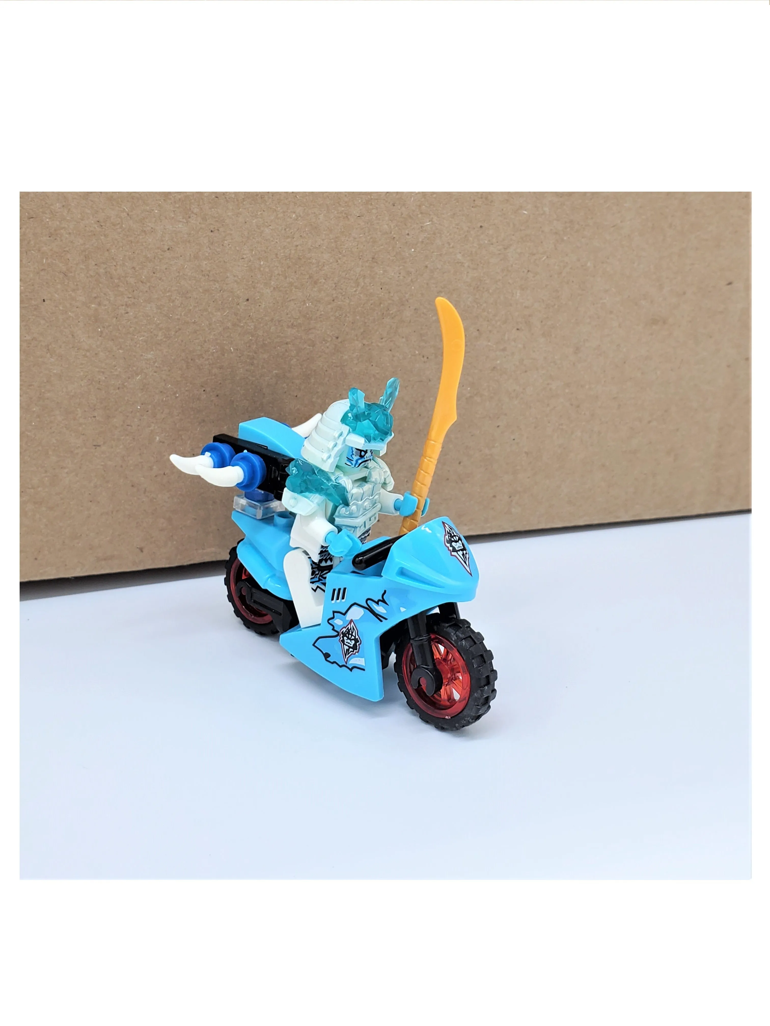 Demon Samurai Scythe Wielding Motorcycle Rider Block Figure