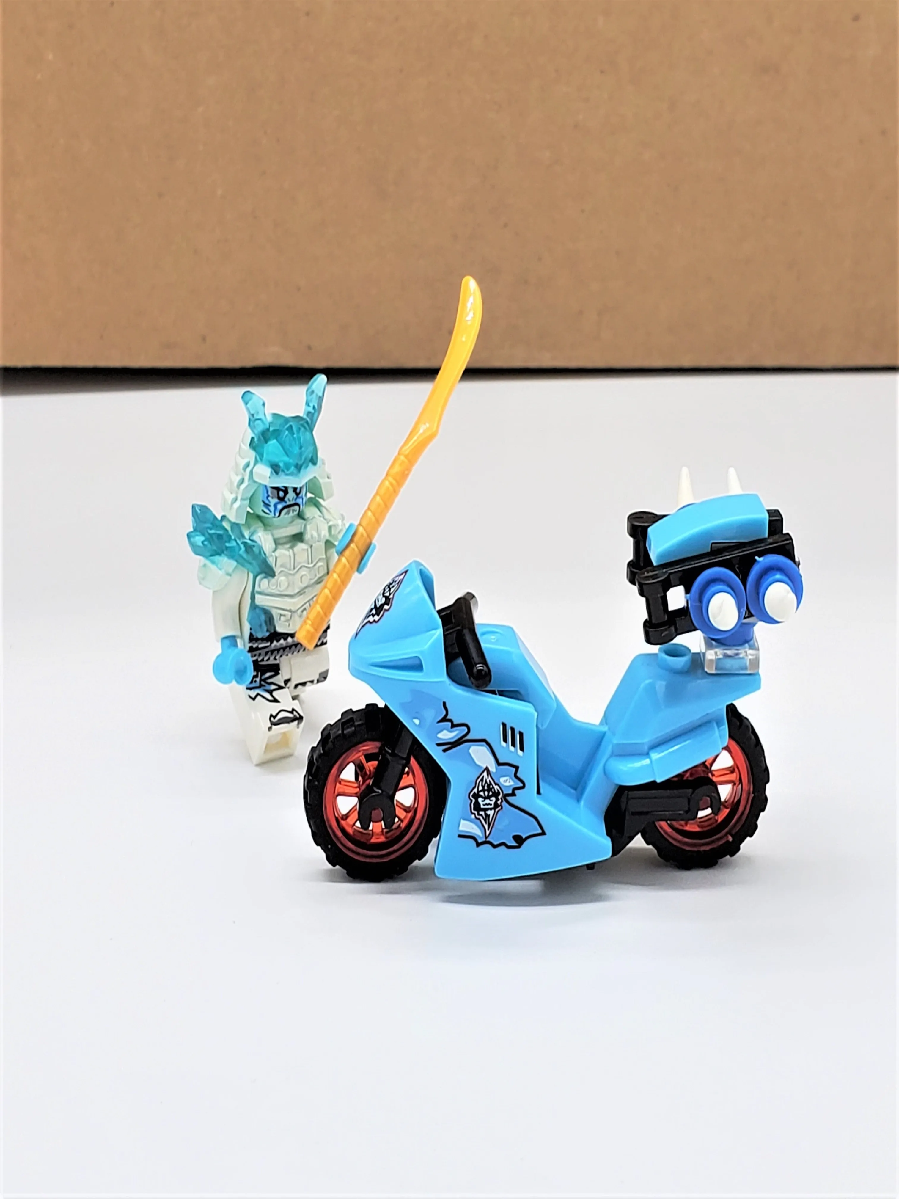 Demon Samurai Scythe Wielding Motorcycle Rider Block Figure