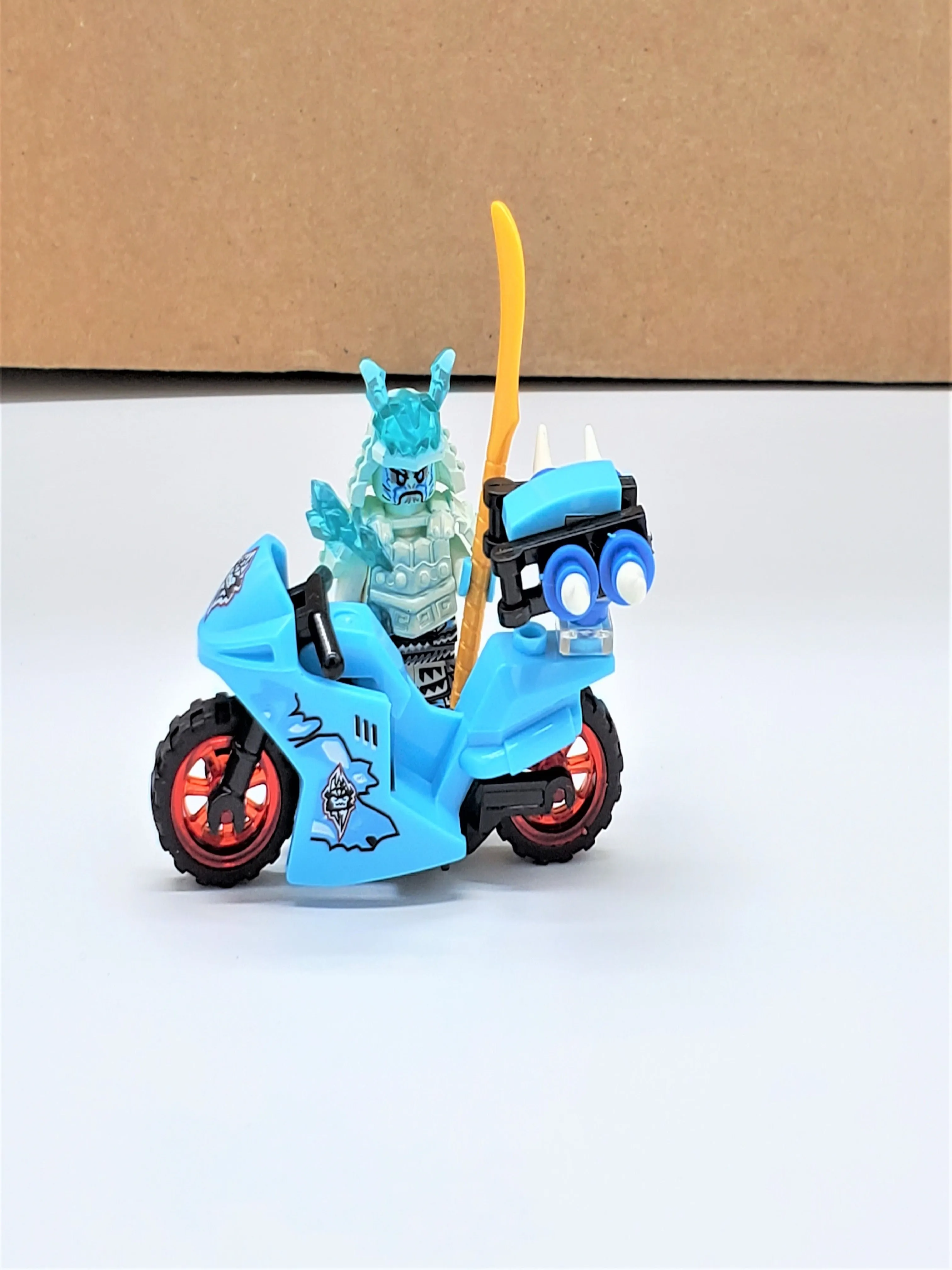 Demon Samurai Scythe Wielding Motorcycle Rider Block Figure