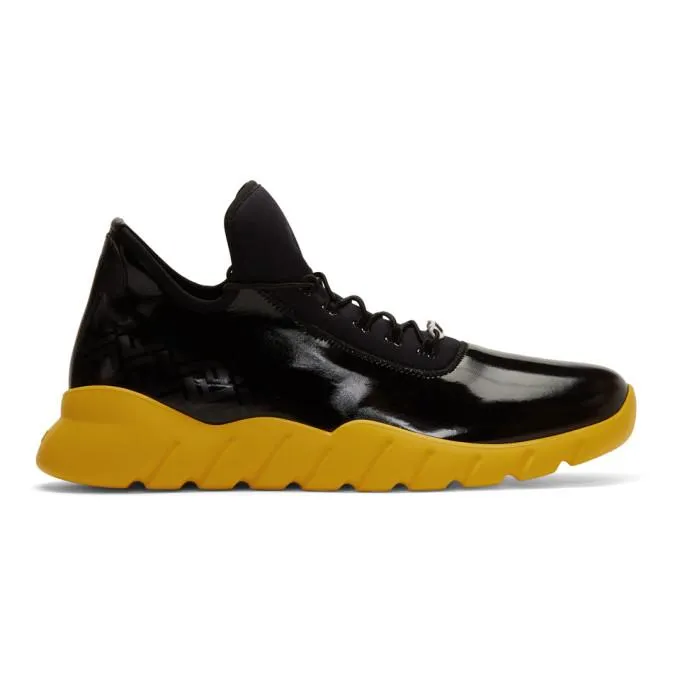 Fendi Black and Yellow Forever Fendi Runner Sneakers