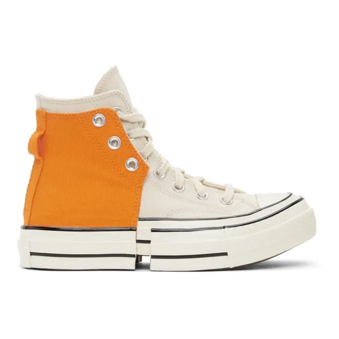 Feng Chen Wang Orange and Off-White Converse Edition 2-In-1 Chuck 70 High Sneakers