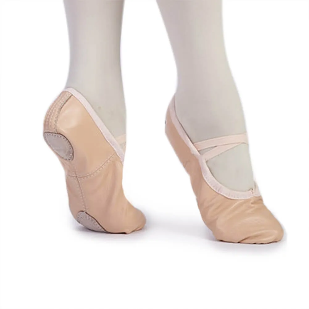 Girls Leather Ballet Slipper Performa Shoes Yoga Dance Practice Slippers