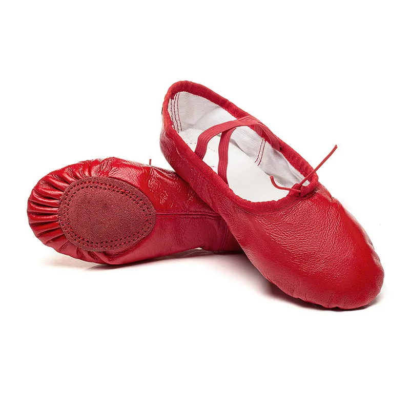 Girls Leather Ballet Slipper Performa Shoes Yoga Dance Practice Slippers