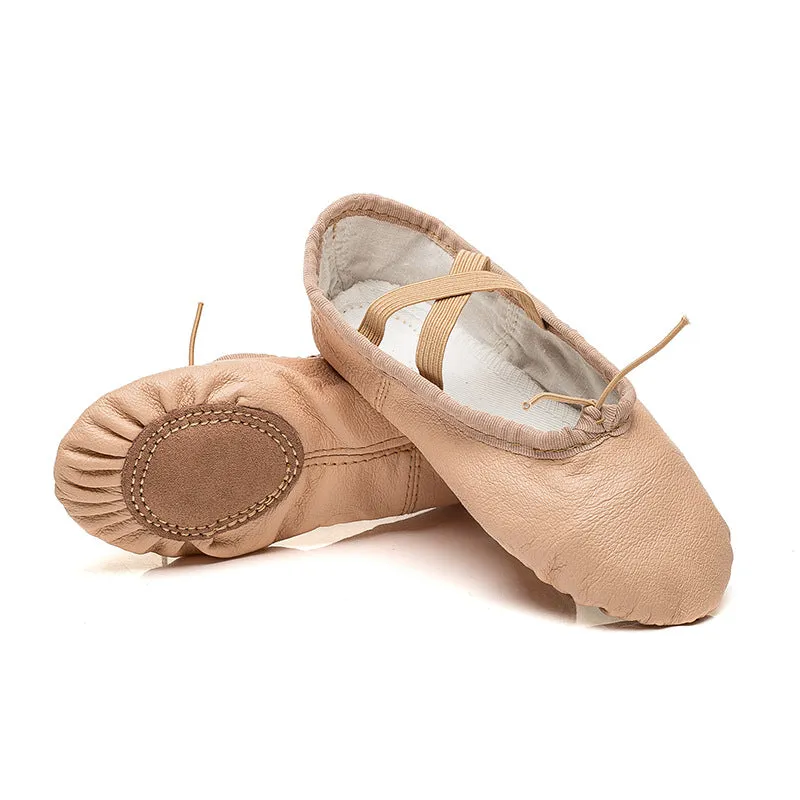 Girls Leather Ballet Slipper Performa Shoes Yoga Dance Practice Slippers
