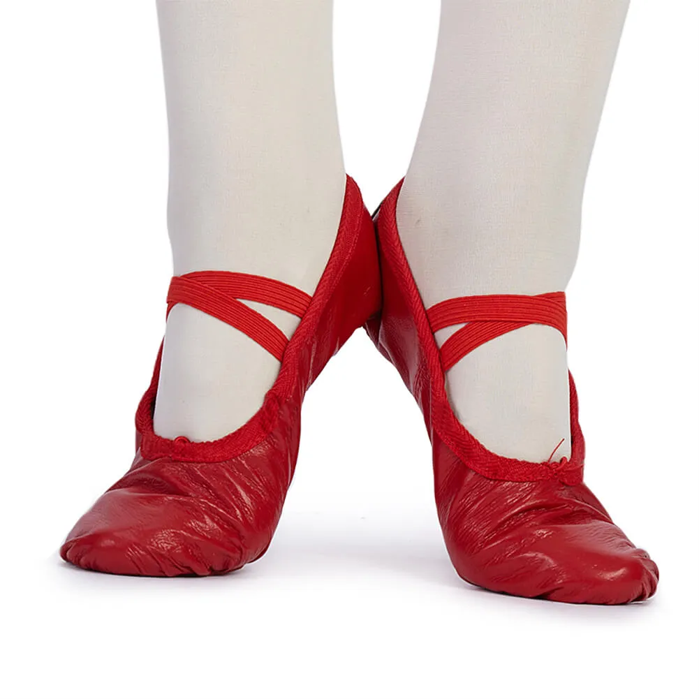 Girls Leather Ballet Slipper Performa Shoes Yoga Dance Practice Slippers