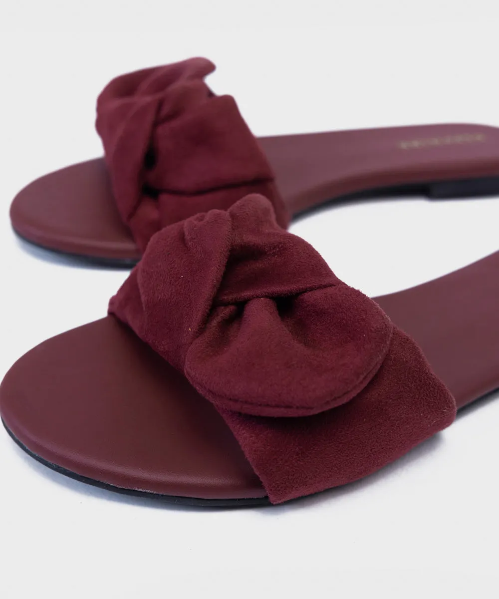 Maroon Bow-tie Flats