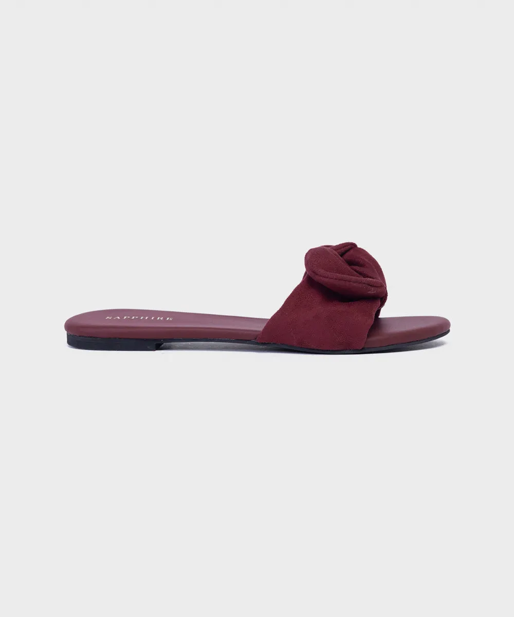 Maroon Bow-tie Flats
