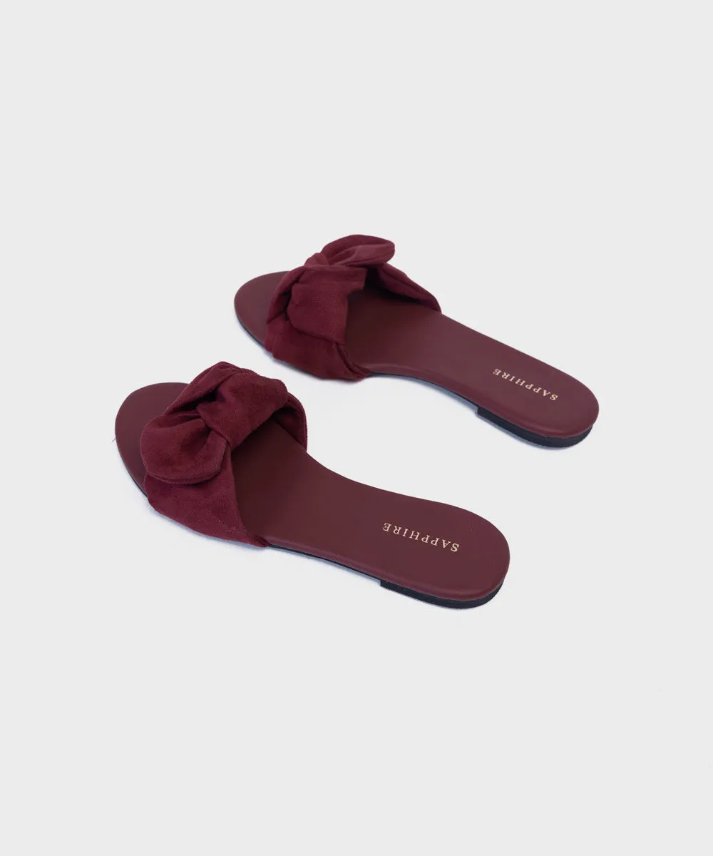 Maroon Bow-tie Flats