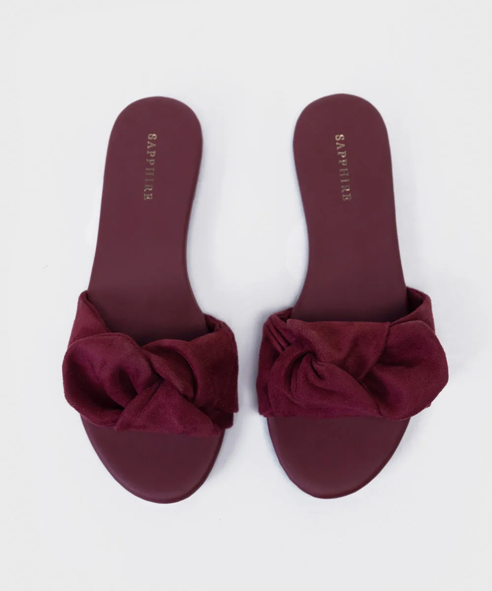 Maroon Bow-tie Flats