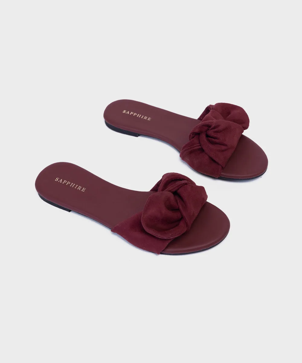 Maroon Bow-tie Flats