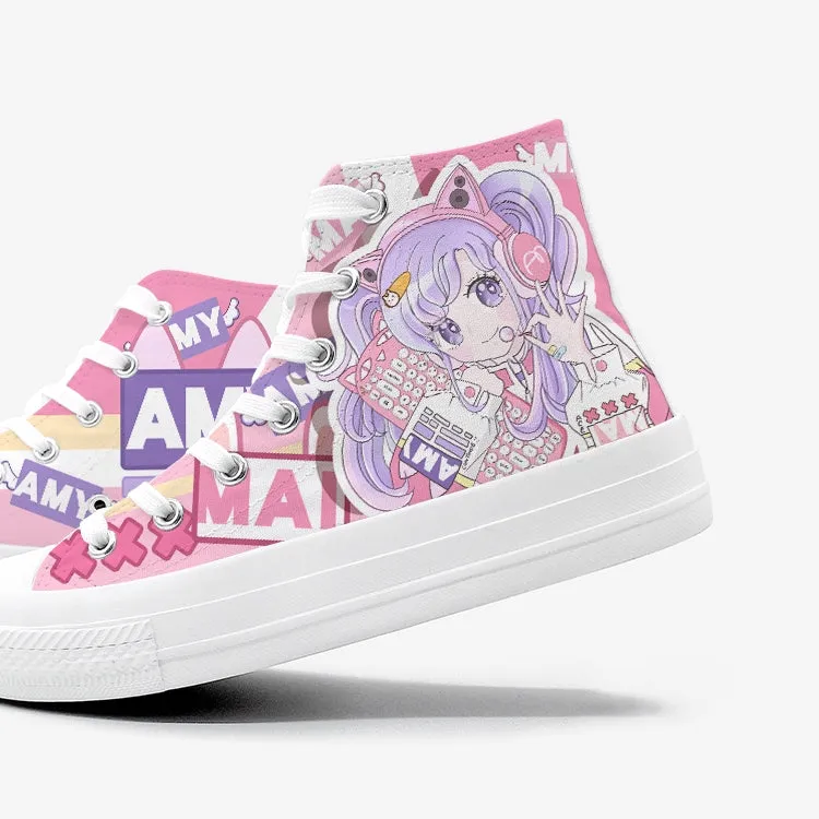 Original Design Gaming Girls High Top Canvas Shoes
