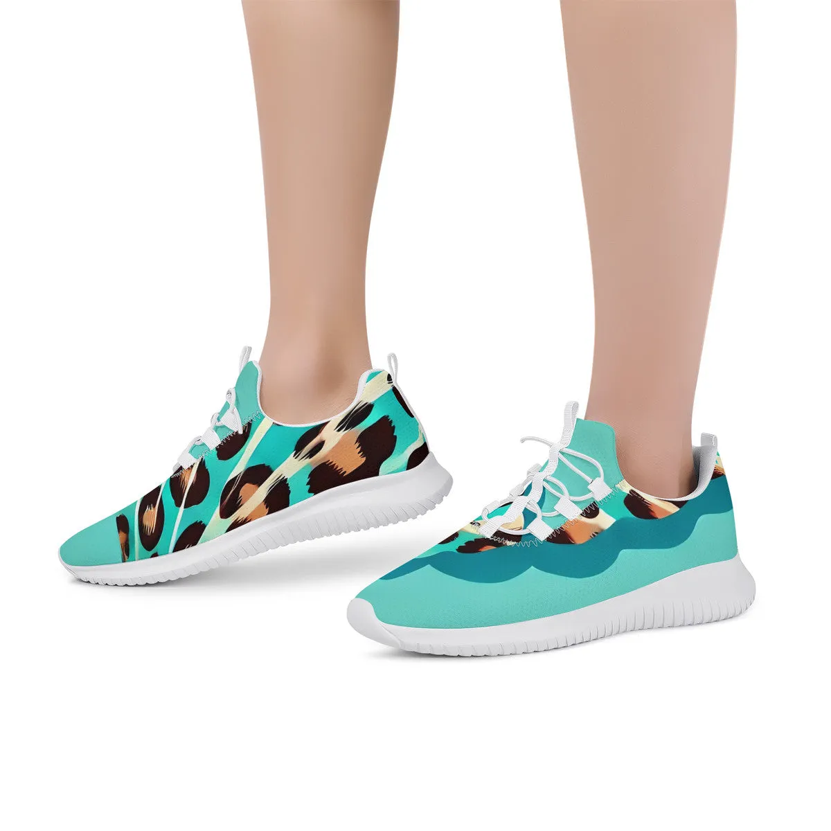 Turquoise Women's Lace Up Runing Shoes