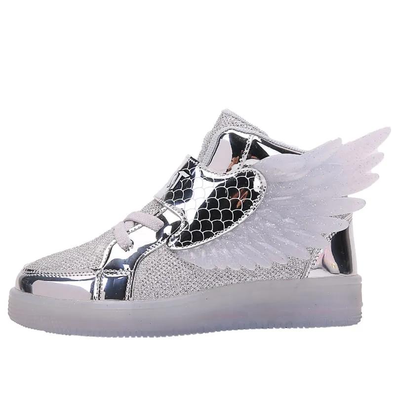 Wings Shoes for Kids Summer Girls Fashion Casual Young Children Footwear Designer Brand Boots Boys LED Light Sport Sneakers   S4284992