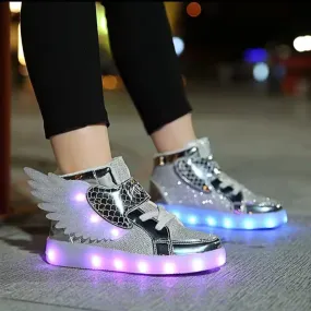 Wings Shoes for Kids Summer Girls Fashion Casual Young Children Footwear Designer Brand Boots Boys LED Light Sport Sneakers   S4284992